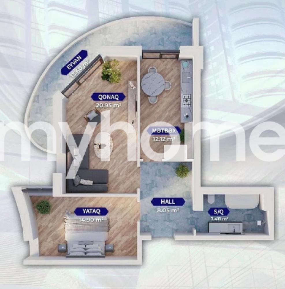 Lökbatan qəsəbəsi 78m² mənzil satılır