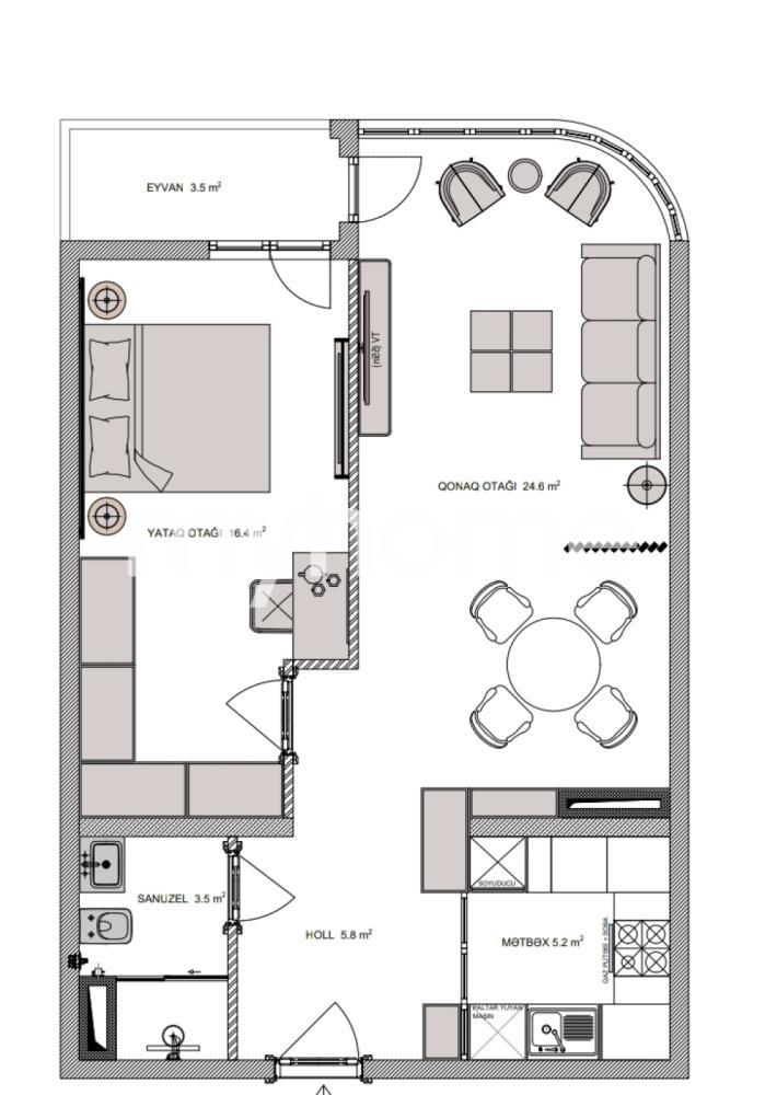 Xırdalan şəhəri 63m² mənzil satılır